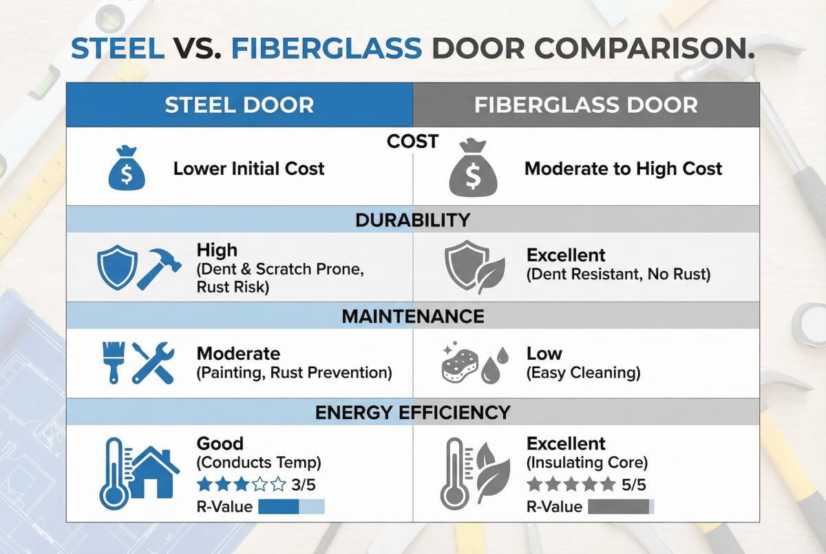 Steel vs. Fiberglass Front Doors: Making the Right Choice for Your Home 2 steel-vs-fiberglass-front-doors-making-the-right-c-2